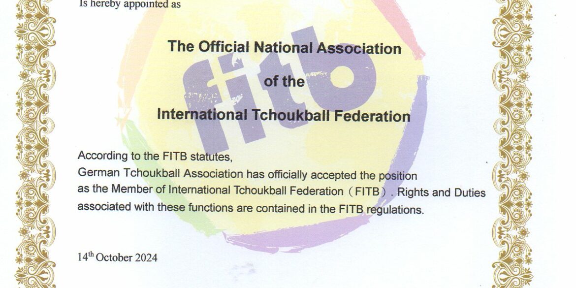 German Tchoukball Association FITB Certificate